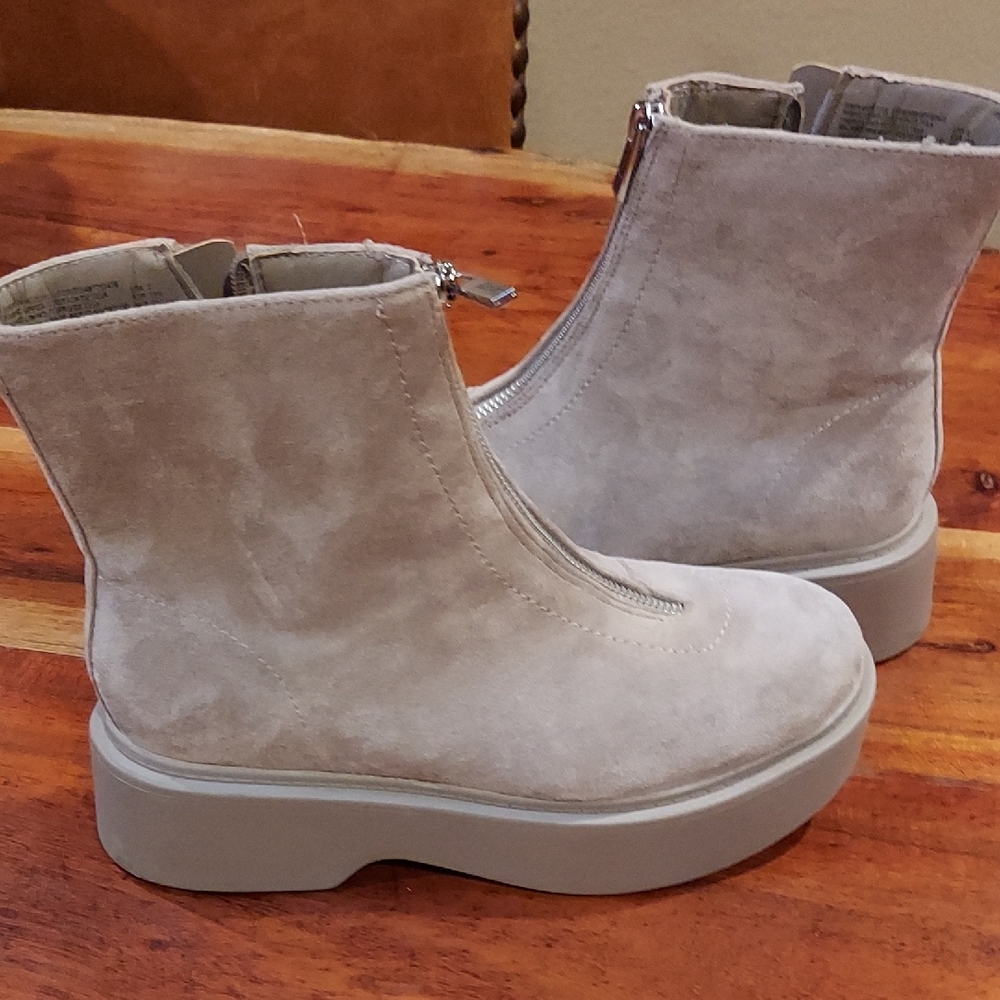 Women's Fax Suede Ankle Boots - Cream